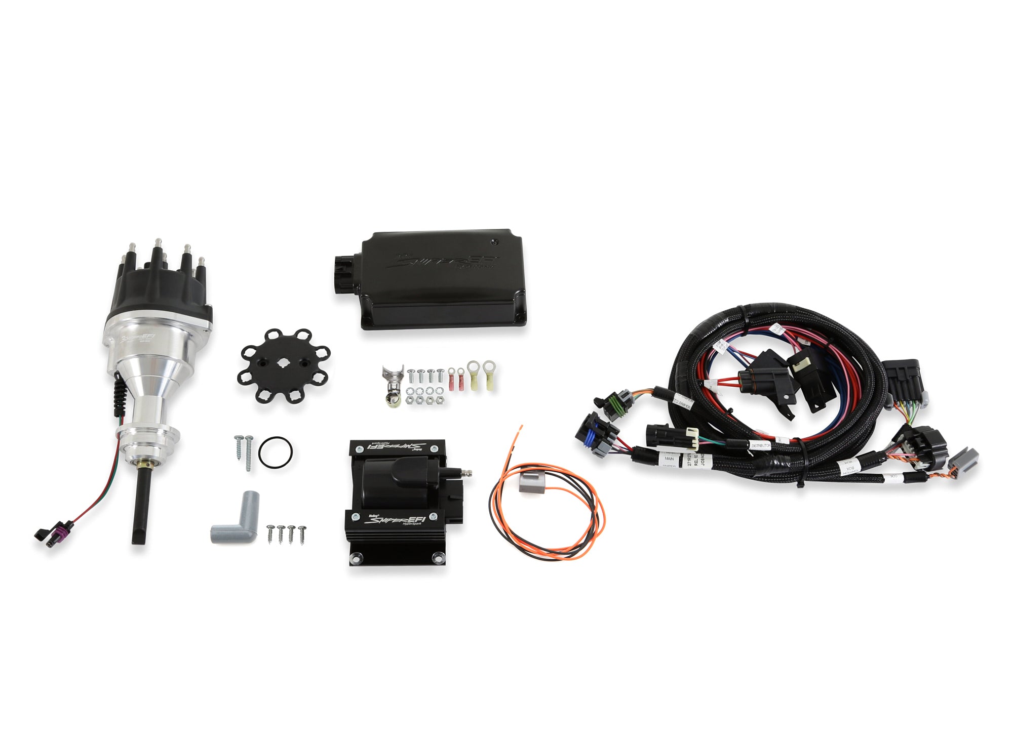 Holley 565-306K Hyperspark Ignition Kit for Mopar RB-Series with HyperSpark Distributor, HEI Cap, Ignition Box, Coil, and Harness