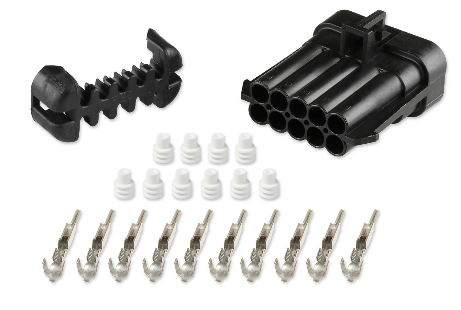 Holley 570-204 Ignition Sub-Harness Male Connector, 10-Pin, Plastic, Black