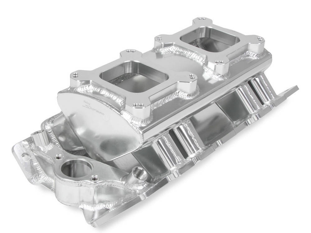 Holley BBC Sniper SM Fabricated Intake Manifold for Big Block Chevy with Dual Square Bore and Single Plane Configuration