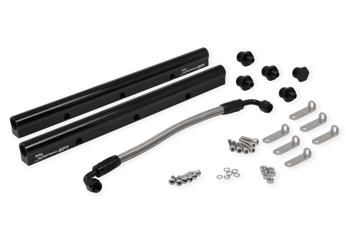 Holley EFI Fuel Rail Kit OE LS1/LS2/LS6 with Aluminum Construction and Black Anodized Finish