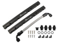 Holley OE Sniper EFI Fuel Rail Kit for GM LS3 Intake Systems with 8 AN Female O-Ring Inlets and Outlets, Aluminum, Black Anodized