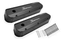 Holley 890012B Sniper Fabricated Valve Cover for Small Block Ford, Tall Baffled Design with Breather Holes and Sniper Logo, Black Powder Coat Finish