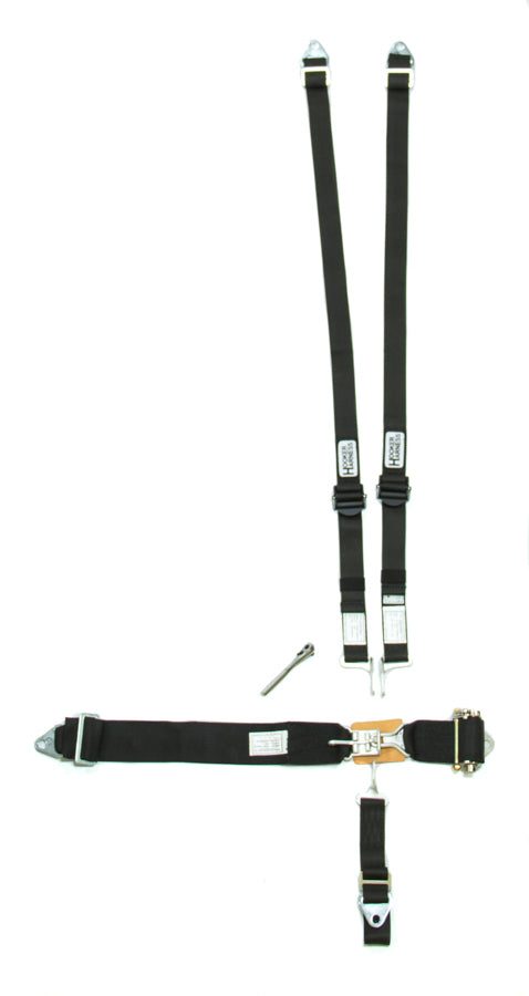 Hooker Harness 51110 5-Point Latch and Link Racing Harness with Ratchet Adjustment, Black