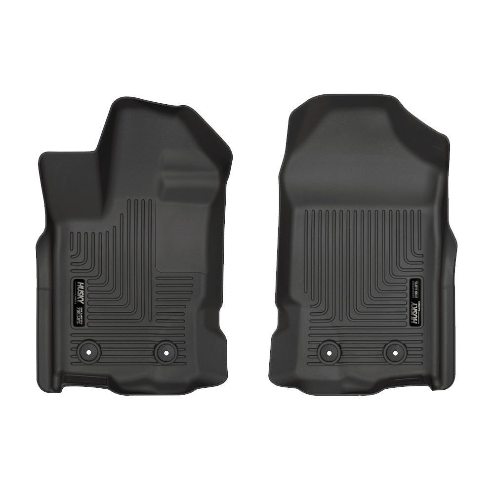 Husky Liners 13411 WeatherBeater Front Floor Liners for Ford Ranger 2019-2023, Black Textured Plastic, Pair
