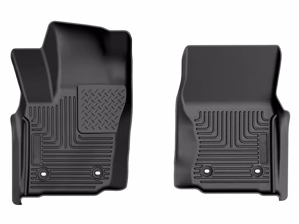Husky Liners WeatherBeater Front Floor Liners for Toyota Midsize Trucks 2024, Double Cab, Black Textured Plastic