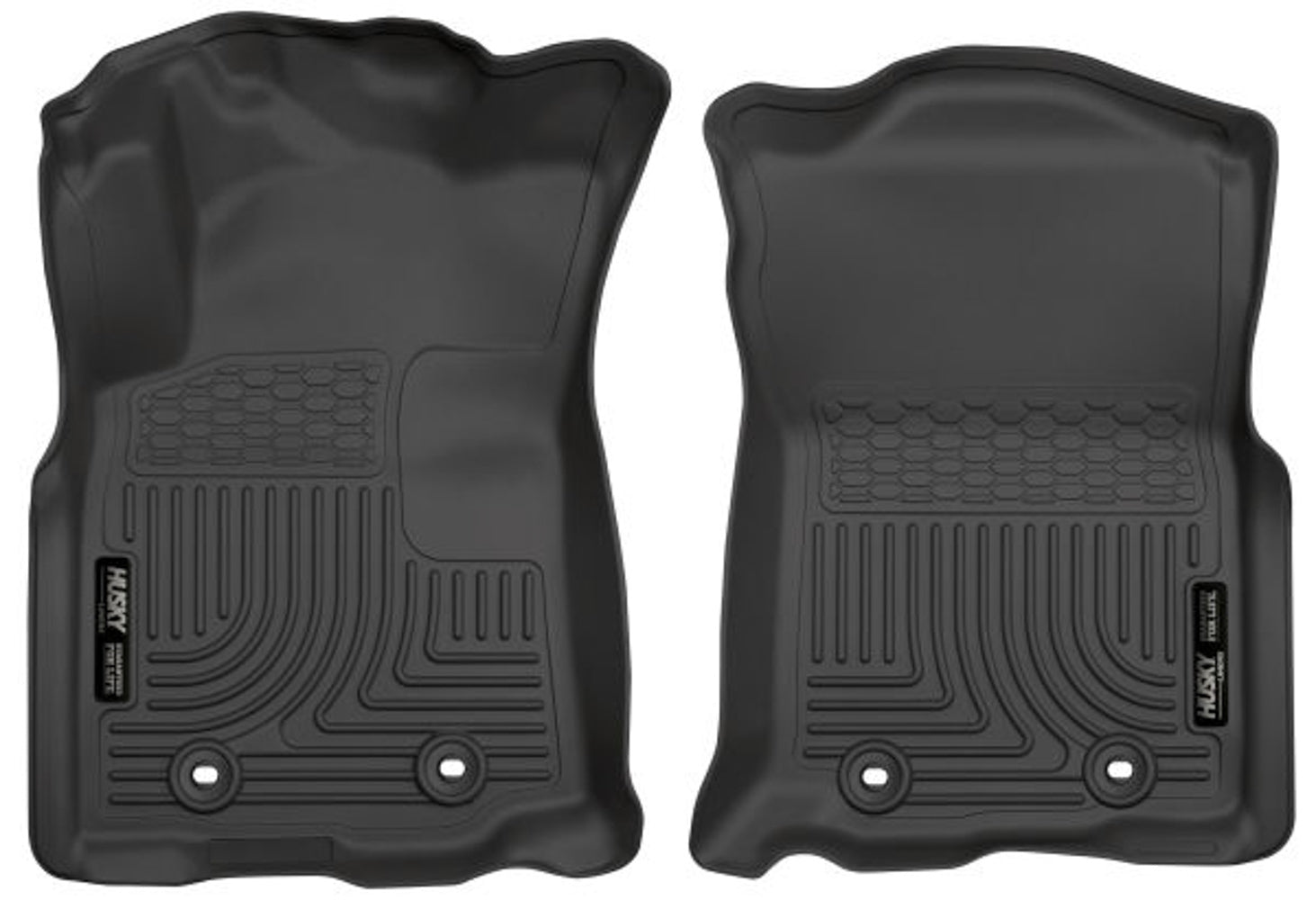 Husky Liners 13971 WeatherBeater Front Floor Liners for Toyota Midsize Trucks, Black Textured Plastic Pair