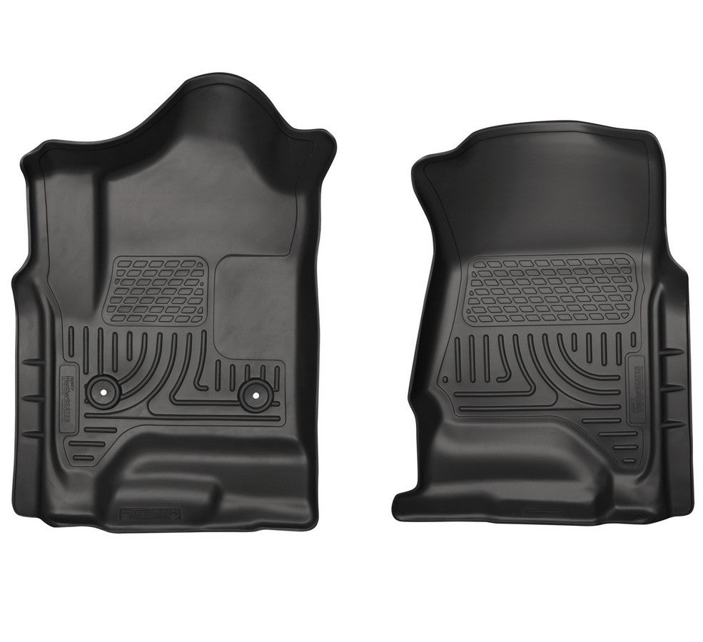 Husky Liners 18231 WeatherBeater Front Floor Liners for GM 2500HD Double Cab, Black Textured Plastic