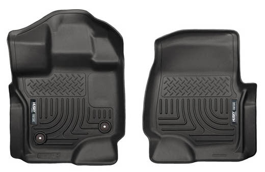 Husky Liners 18361 WeatherBeater Front Floor Liners for Ford F-150, Black Textured Plastic