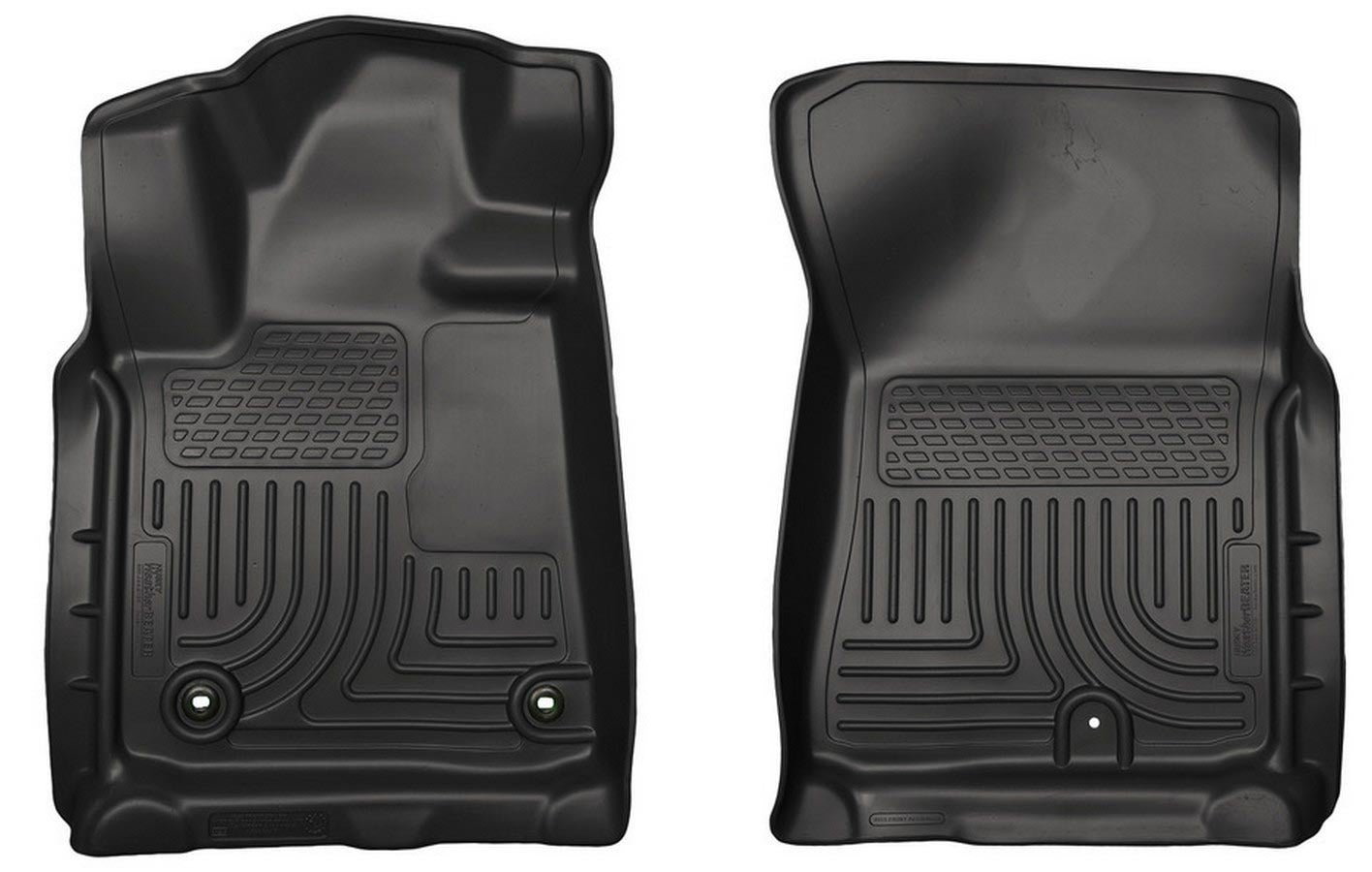 Husky Liners WeatherBeater Front Floor Liners for Toyota Tundra 2012-2022, Black Textured Plastic Pair