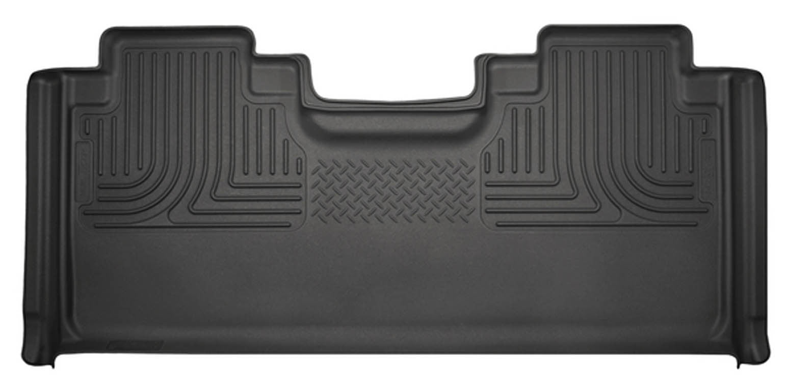 Huskyliners 19361 WeatherBeater Second Row Floor Liner for Ford F-250 Super Cab Black Textured Plastic