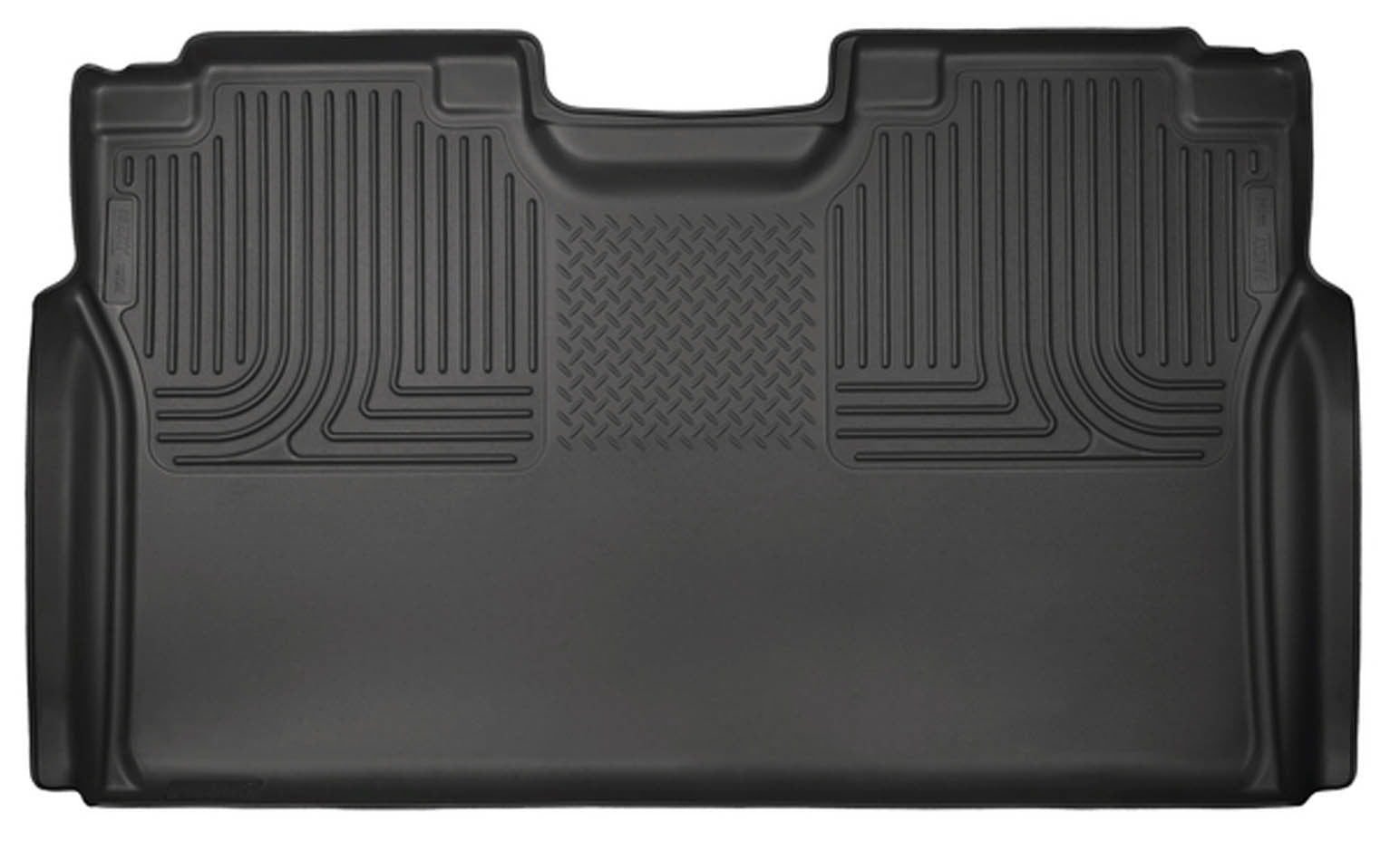 Husky Liners 19371 WeatherBeater Second Row Floor Liner for Ford F-150 Supercrew, Black, Textured Plastic