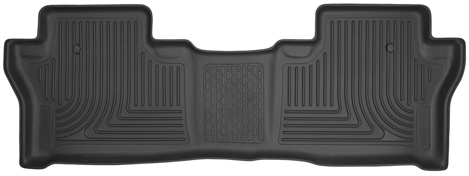 Husky Liners 19411 WeatherBeater Second Row Floor Liner for Honda Pilot 2016-2024, Black Textured Plastic