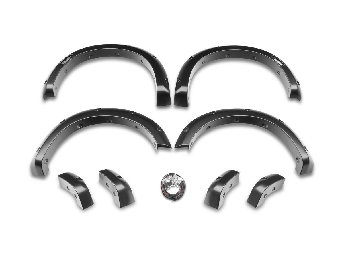 Husky Liners 2803922 Pocket Style Fender Flares for Toyota Midsize Trucks, Front and Rear, 1.5 Inch Width, Black Plastic