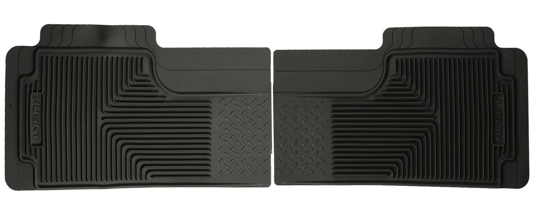 Husky Liners 52011 Heavy Duty Black Rubber Floor Mats for Second Row