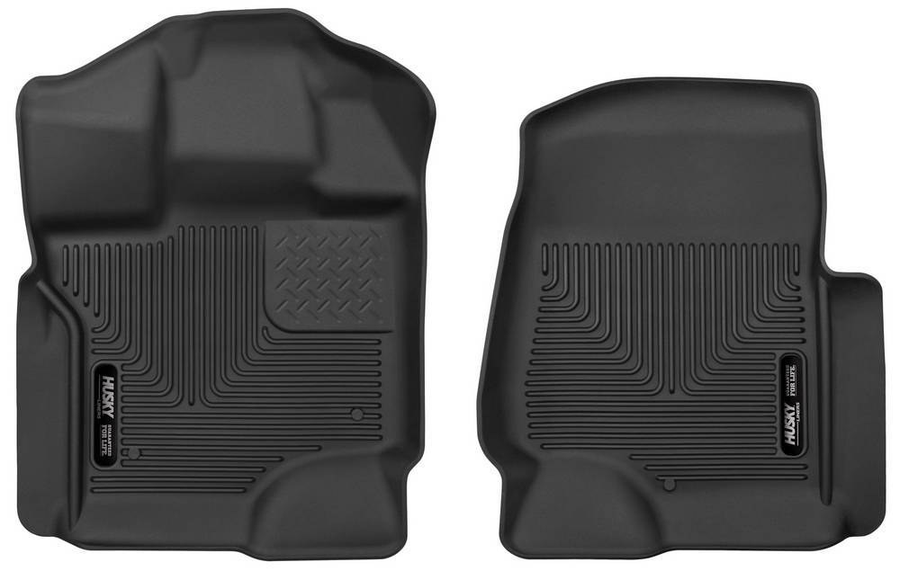 Huskyliners Ford X-Act Contour Front Floor Liners for Fullsize Truck 2017, Black Textured Plastic