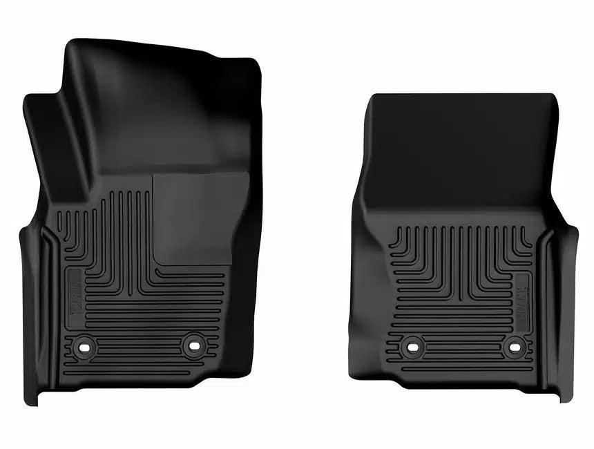 Husky Liners X-Act Contour Floor Liners for Toyota Midsize Trucks, Front, Black Plastic, Double Cab