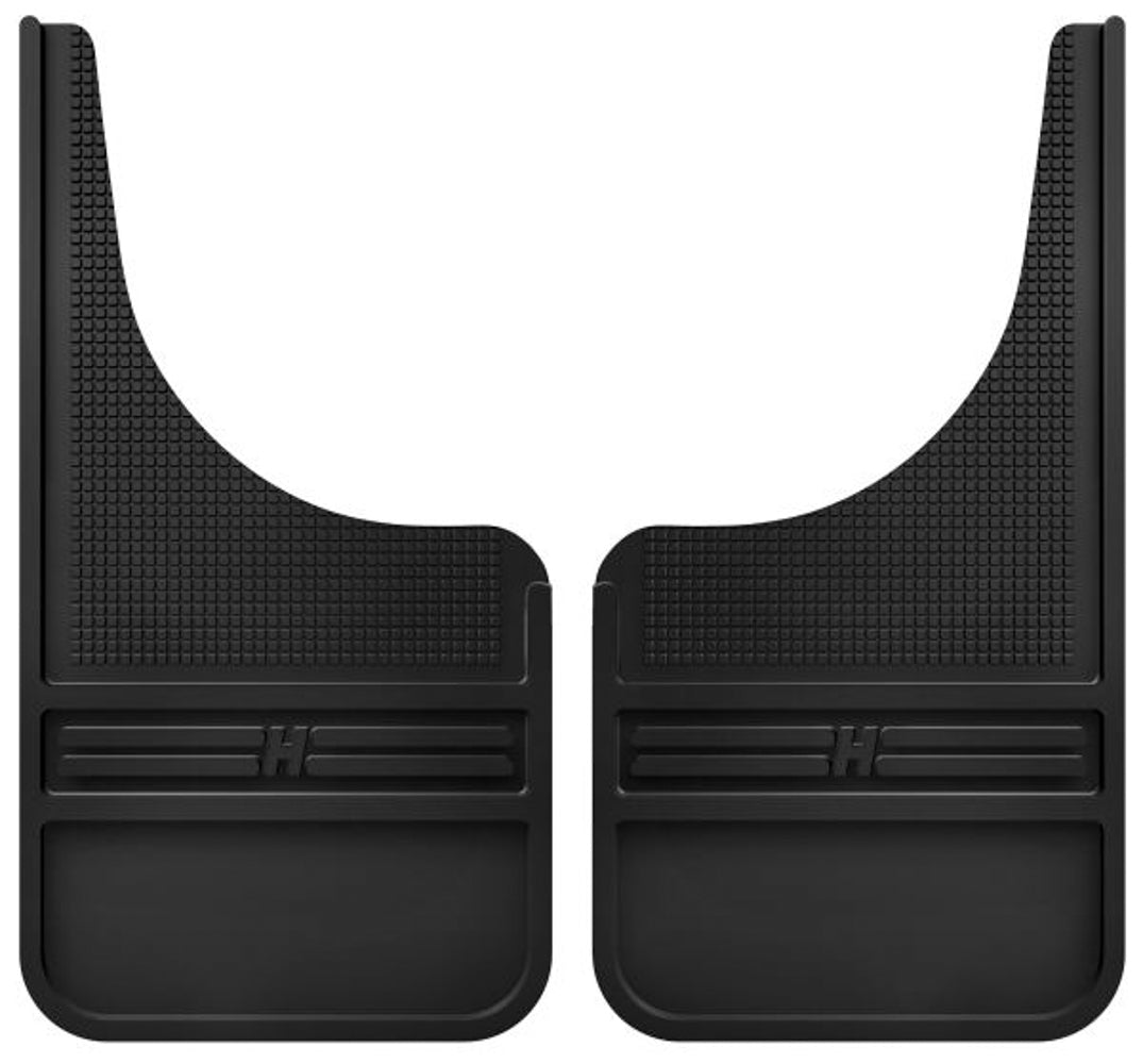 Husky Liners 55000 Rubber Front Mud Flaps – 12-Inch Wide Textured Black Rubber Mudguards for Trucks and SUVs