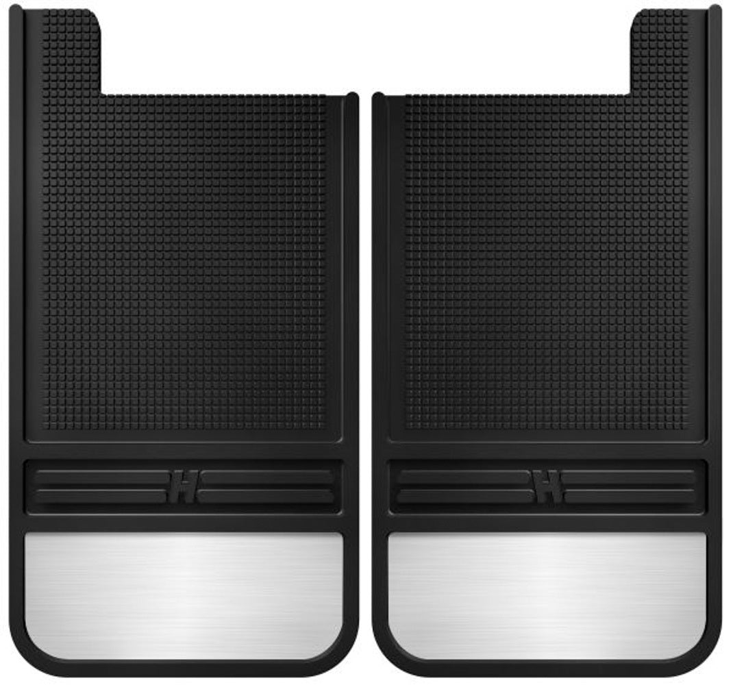 Husky Liners HSK55101 Mud Dog Front Mud Flaps 12 Inch Wide Rubber and Stainless Steel