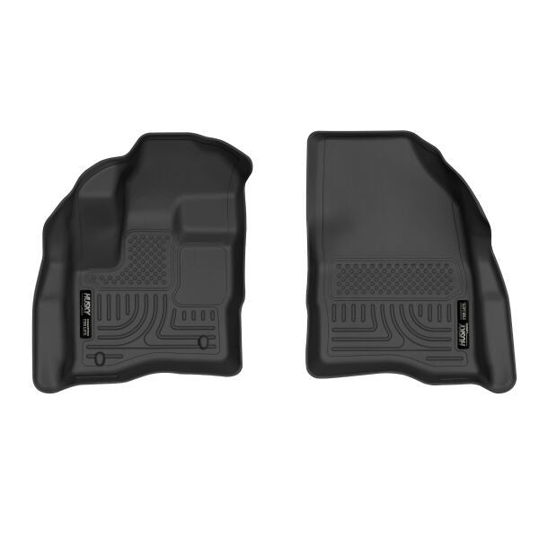 Husky Liners X-Act Contour Series Front Floor Liners for Ford Midsize Cars (2009-2019), Black Textured Plastic