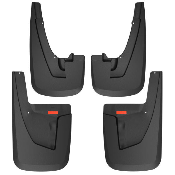 Husky Liners Mud Flap Set for Dodge Ram 2019-2024 Front and Rear, Plastic and Stainless Steel, Black Textured Finish