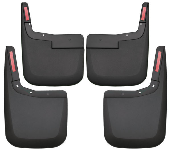 Husky Liners 58446 Front and Rear Mud Guards for Ford Fullsize Trucks (2015-2018), Black Textured Plastic