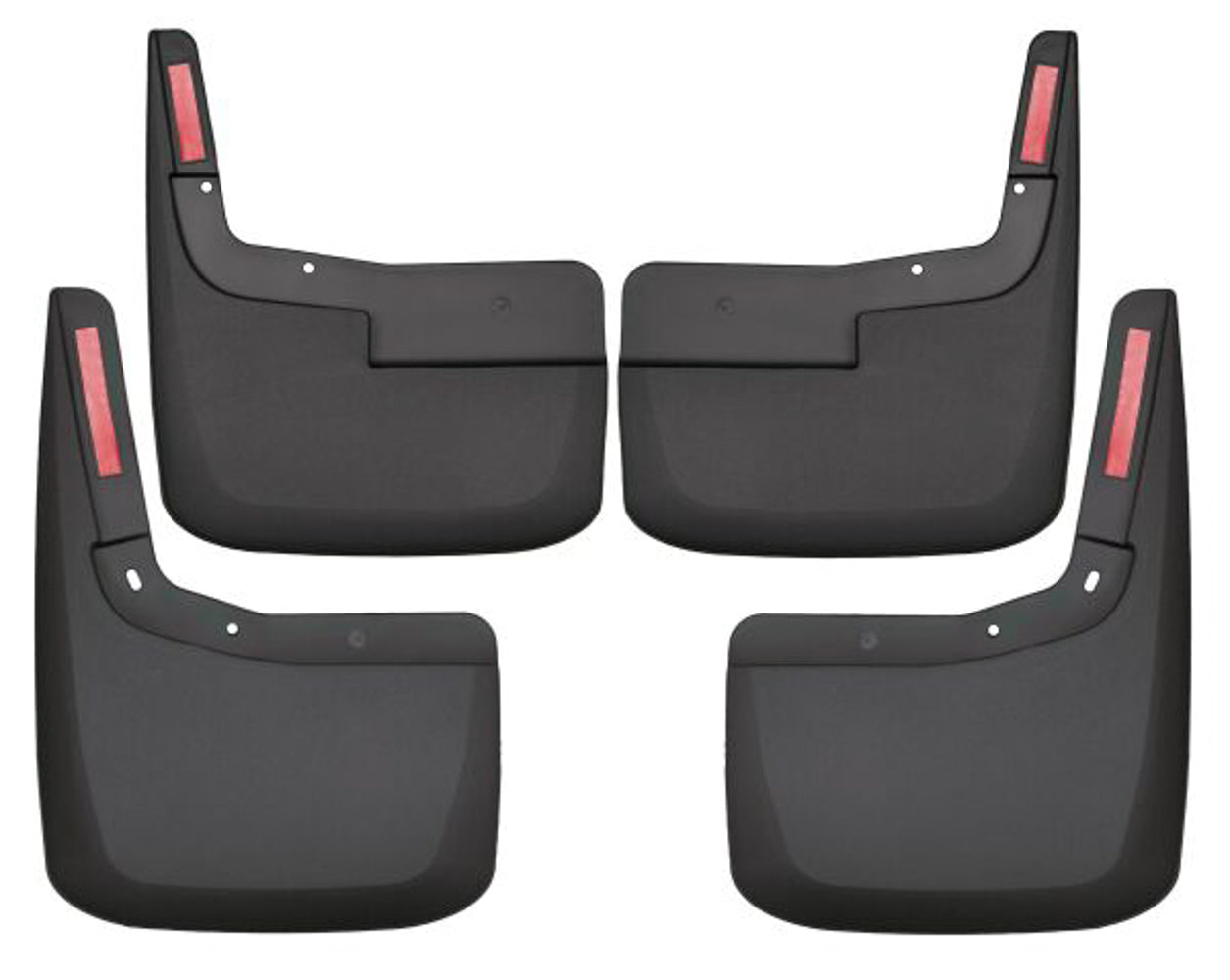 Husky Liners Part Number 58526 Front and Rear Mud Flaps for Ford Fullsize Trucks, Black Textured Plastic