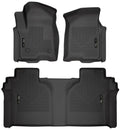 Husky Liners 94021 WeatherBeater Front and Second Row Floor Liners for GM Fullsize Trucks, Crew Cab, Black Textured Plastic