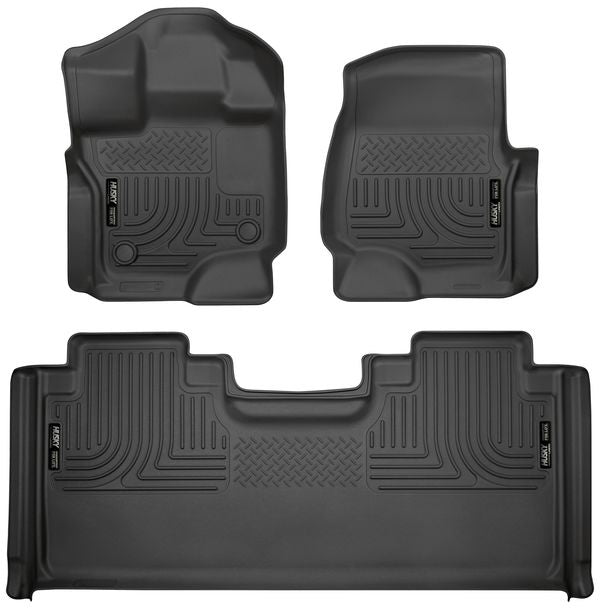 Husky Liners WeatherBeater Front and Second Row Floor Liners for Ford Fullsize Trucks 2015-2024