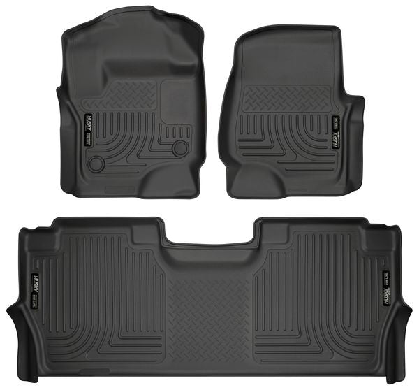 Husky Liners 94061 WeatherBeater Front and Second Row Floor Liners for Ford Super Duty Crew Cab 2017-2024