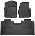 Husky Liners 94071 WeatherBeater Front and Second Row Floor Liners for Ford Super Duty 2017-2024