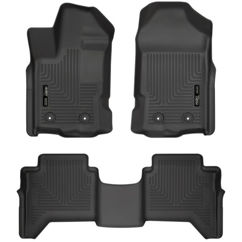 HUSKY LINERS 94101HUL WeatherBeater Front and Second Row Floor Liners for Ford Midsize Truck 2019-2023