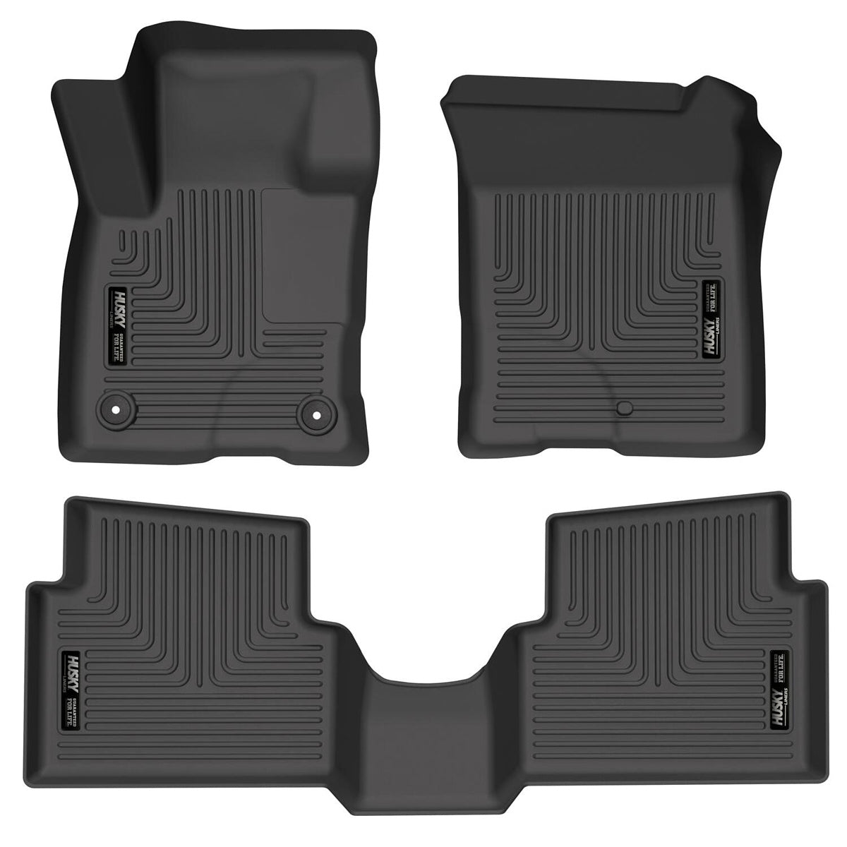 Husky Liners 95051 Weatherbeater Floor Liners for Ford Compact Trucks, Front and Second Row, Black Textured Plastic
