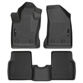 Husky Liners WeatherBeater Floor Liners for Jeep Compass 2017-2023, Front and Second Row, Black Textured Plastic