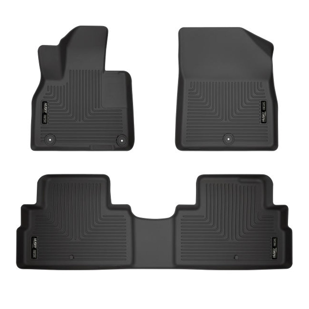 Husky Liners HSK95711 WeatherBeater Front and Second Row Floor Liners for Hyundai Palisade 2020-2024, Black Textured Plastic