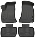 Husky Liners WeatherBeater Front and Second Row Floor Liners for Dodge Charger 2011-2023, Black Textured Plastic