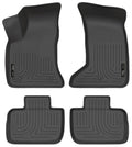 Husky Liners 98081 WeatherBeater Front and Second Row Floor Liners for Dodge Charger 2011-2023, Black Textured Plastic