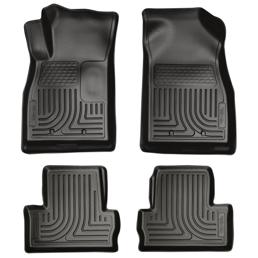 Husky Liners 98181 WeatherBeater Front and Second Row Floor Liners for Chevy Volt 2011-2015, Black, Textured Plastic
