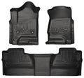 Husky Liners WeatherBeater Front and Second Row Floor Liners for GM 2500HD Crew Cab, Black Textured Plastic