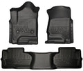 Husky Liners 98241 WeatherBeater Front and Second Row Floor Liners for GM 2500HD Double Cab, Black Textured Plastic