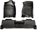 Husky Liners WeatherBeater Front and Second Row Floor Liners for GM 2007-2014 Tahoe, Black Textured Plastic