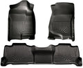 Husky Liners 98261 WeatherBeater Front and Second Row Floor Liners for Chevrolet Suburban 2007-2014, Black Textured Plastic