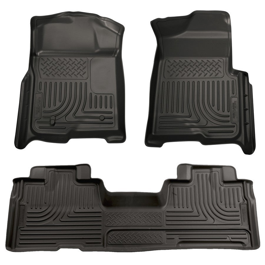 Husky Liners 98341 WeatherBeater Front and Second Row Floor Liners for 2009-2013 Ford F-150 Super Cab