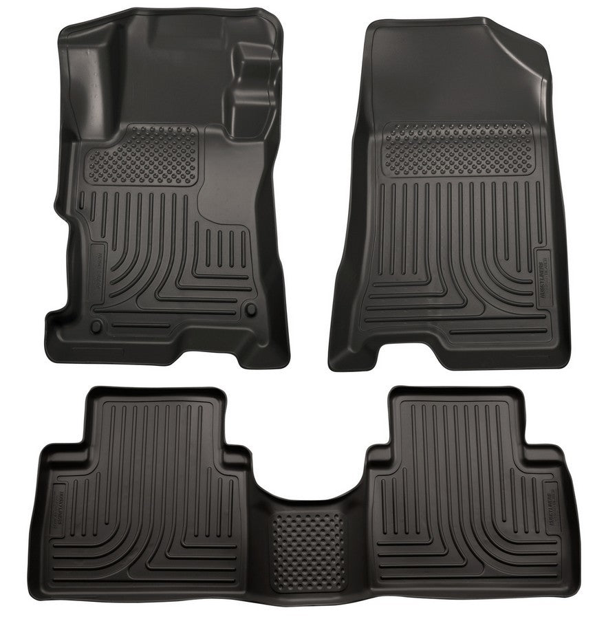 Husky Liners WeatherBeater Front and Second Row Floor Liners for Honda Accord 2008-2012, Black Textured Plastic