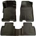 Husky Liners WeatherBeater Front and Second Row Floor Liners for Honda Civic 2006-2011, Black Textured Plastic