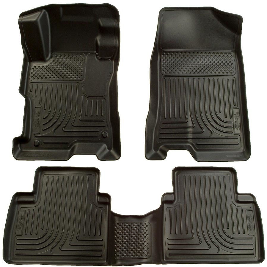 Husky Liners WeatherBeater Front and Second Row Floor Liners for Honda Civic 2006-2011, Black Textured Plastic