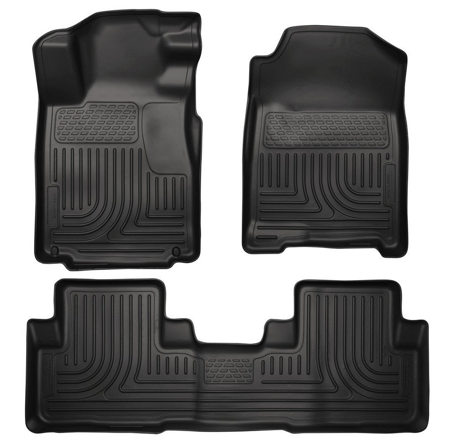 Husky Liners 98451 WeatherBeater Front and Second Row Floor Liners for Honda CR-V 2012-2014, Black Textured Plastic