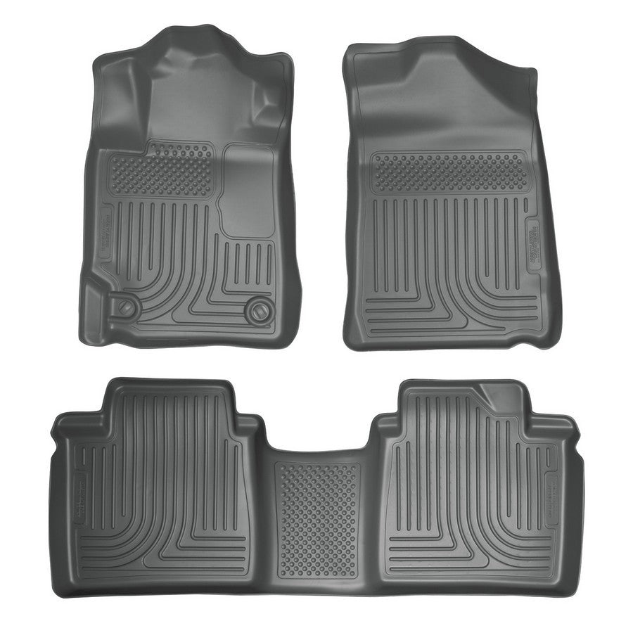 Husky Liners 98512 WeatherBeater Front and Second Row Floor Liners for Toyota Camry 2007-2011, Gray Textured Plastic