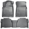 Husky Liners WeatherBeater Floor Liners for Toyota Tundra CrewMax 2010-2012, Front and Second Row, Gray Textured Plastic