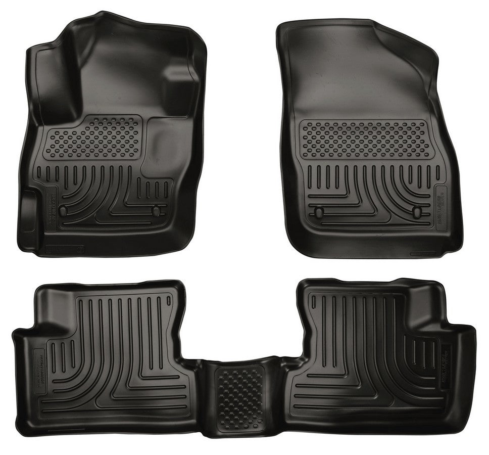 Husky Liners 98631 WeatherBeater Front and Second Row Floor Liners for Mazda 3 2010-2013, Black Textured Plastic