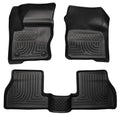 Husky Liners 98771 WeatherBeater Front and Second Row Floor Liners for Ford Focus (2012-2015), Black Textured Plastic
